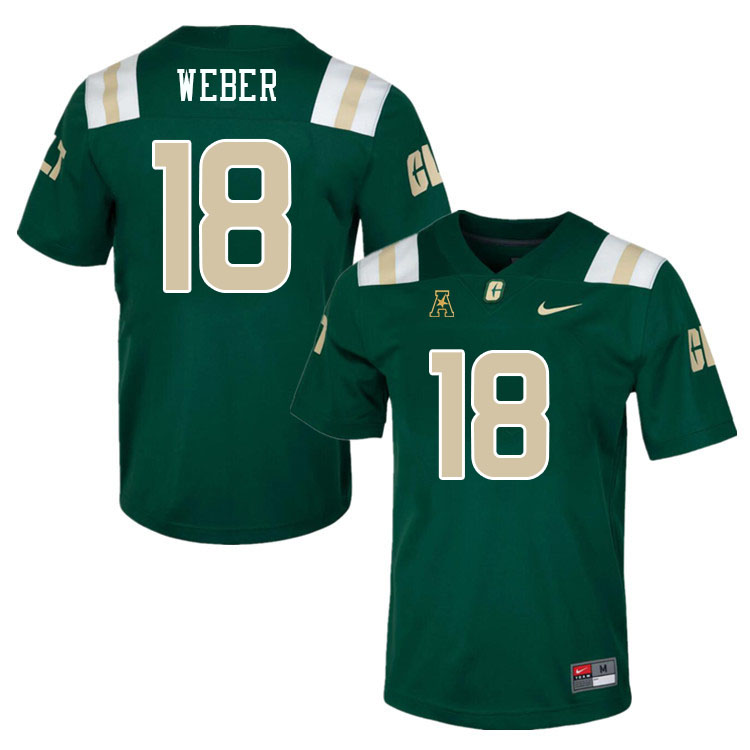 Charlotte 49ers #18 Colin Weber College Football Jerseys Stitched Sale-Green